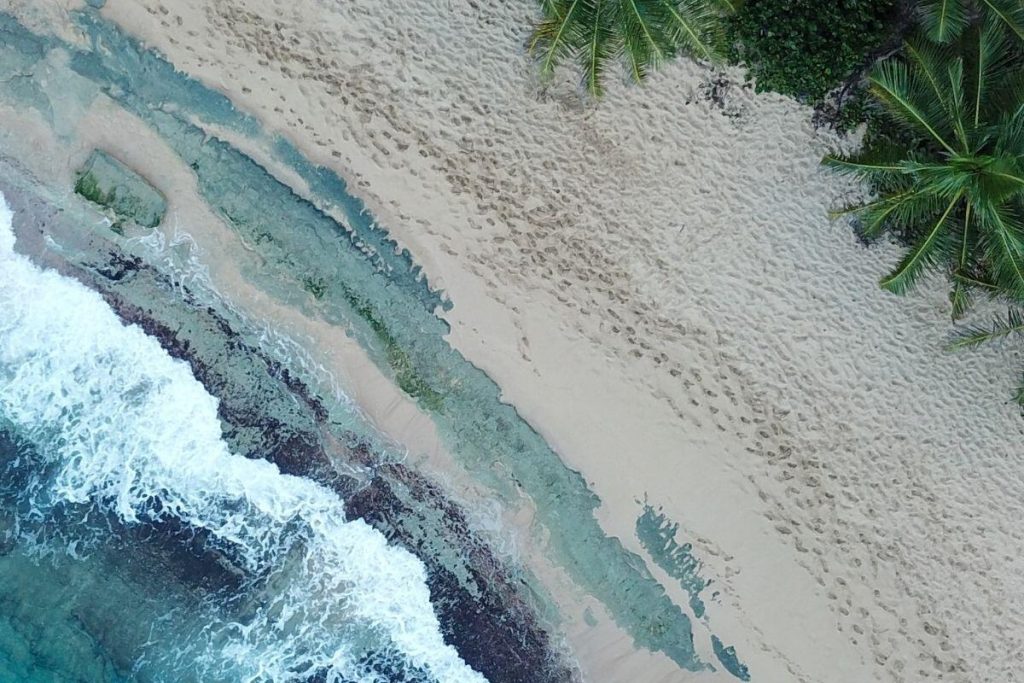aerial view of ocean and beach in puerto rico