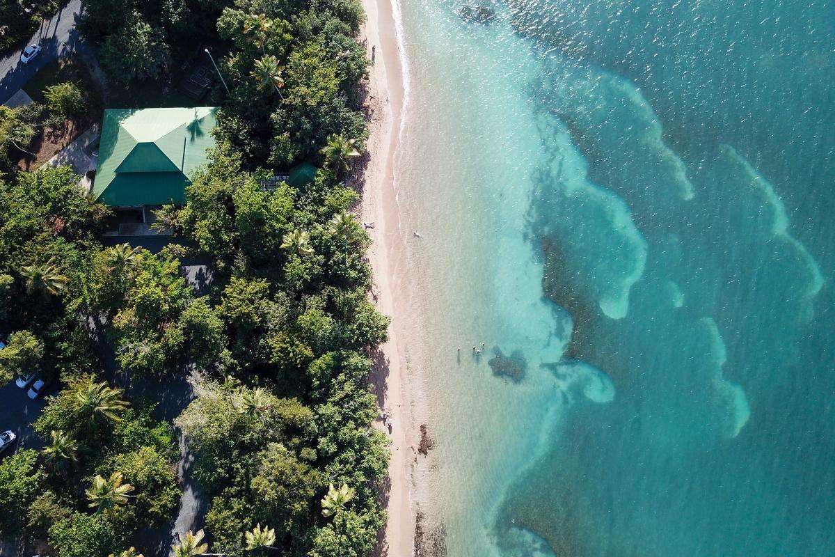 Overhead views of Seven Seas Beach